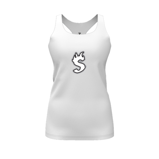 [FT0TRBWH-FYS-LOGO2] Decker Racerback Tank Top (Female Youth S, White, Logo 2)