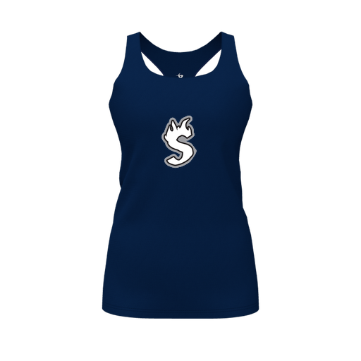 [FT0TRBNV-FYS-LOGO2] Decker Racerback Tank Top (Female Youth S, Navy, Logo 2)
