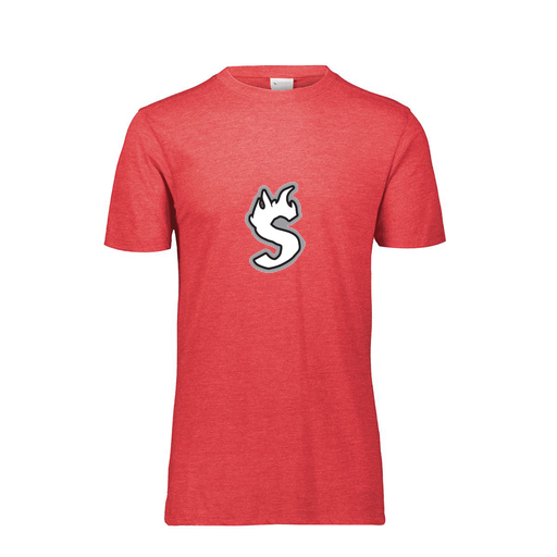 [FTSCUBRD-YS-LOGO2] Decker Youth Tri-Blend T-Shirt - Short Sleeve (Youth S, Red, Logo 2)