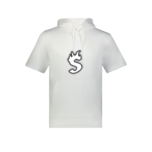 [6871.005.S-LOGO2] Men's Dri Fit Short Sleeve Hoodie (Adult S, White, Logo 2)