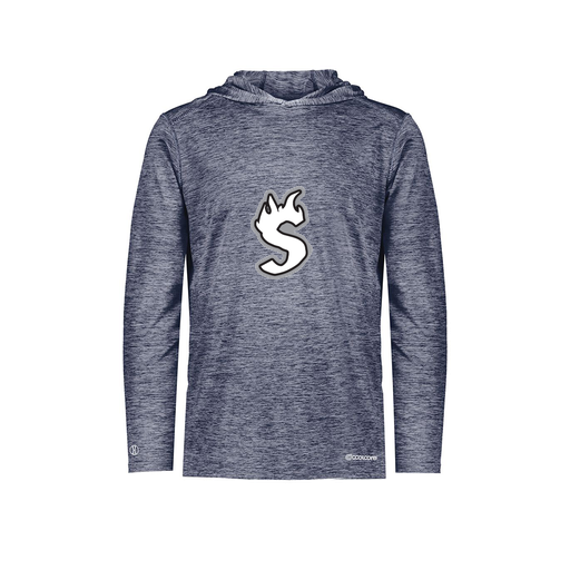 [FOLHCGNV-AS-LOGO2] Decker Men's Charge Hoodie (Adult S, Navy, Logo 2)