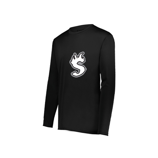 [222822.080.XS-LOGO2] Men's LS Smooth Sport Shirt (Adult XS, Black, Logo 2)