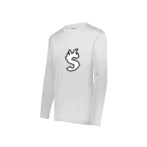 [222822.005.XS-LOGO2] Men's LS Smooth Sport Shirt (Adult XS, White, Logo 2)