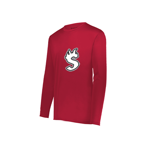 [222822.083.XS-LOGO2] Men's LS Smooth Sport Shirt (Adult XS, Red, Logo 2)