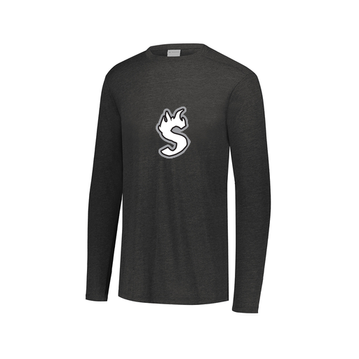 [FTLCUBBK-AXS-LOGO2] Decker Men's Tri-Blend T-Shirt - Long Sleeve (Adult XS, Black, Logo 2)