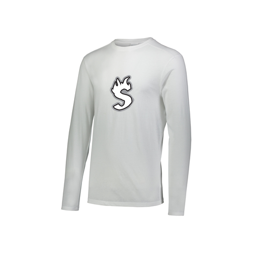 [FTLCUBWH-YS-LOGO2] Decker Youth Tri-Blend T-Shirt - Long Sleeve (Youth S, White, Logo 2)