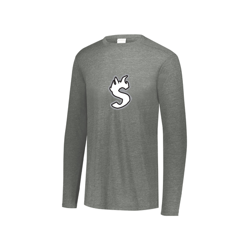 [FTLCUBGY-YS-LOGO2] Decker Youth Tri-Blend T-Shirt - Long Sleeve (Youth S, Gray, Logo 2)