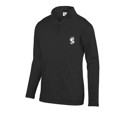 [FOLQFFBK-YS-LOGO2] Decker Youth FlexFleece 1/4 Zip (Youth S, Black, Logo 2)