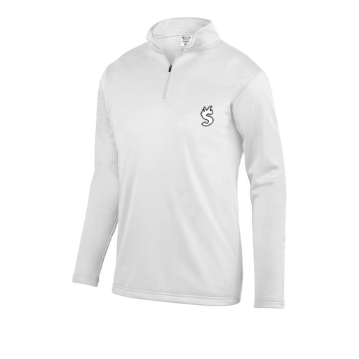 [FOLQFFWH-YS-LOGO2] Decker Youth FlexFleece 1/4 Zip (Youth S, White, Logo 2)