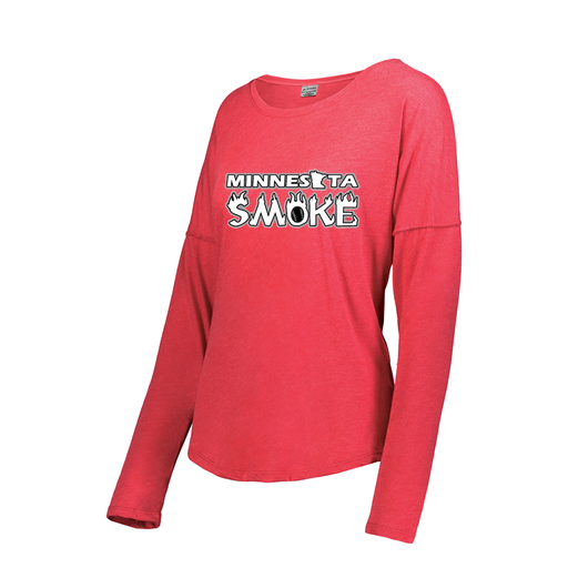 [3077.V96.XS-LOGO1] Ladies LS Ultra-blend T-Shirt (Female Adult XS, Red, Logo 1)